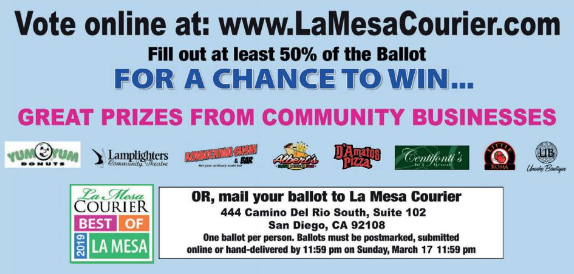 La Mesa News Briefs – Feb. 25, 2019
