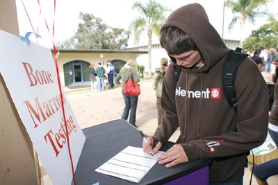 PLNU students stand up for one of their own at bone marrow drive