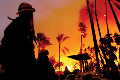 FINGERS OF FIRE: COUNTY AWASH IN FLAMES