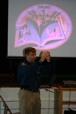 Astronaut delivers lofty message to students