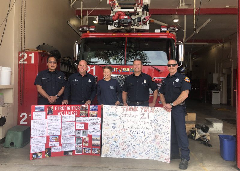 PBMS student presents 'Firefighter Wellness' community service project to Station 21