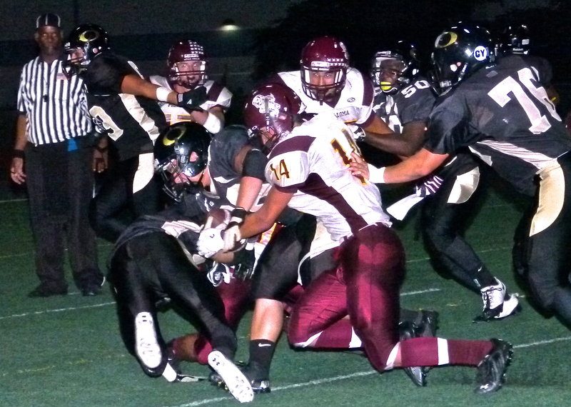 Pointers bit by aggressive Olympian High squad 38-10