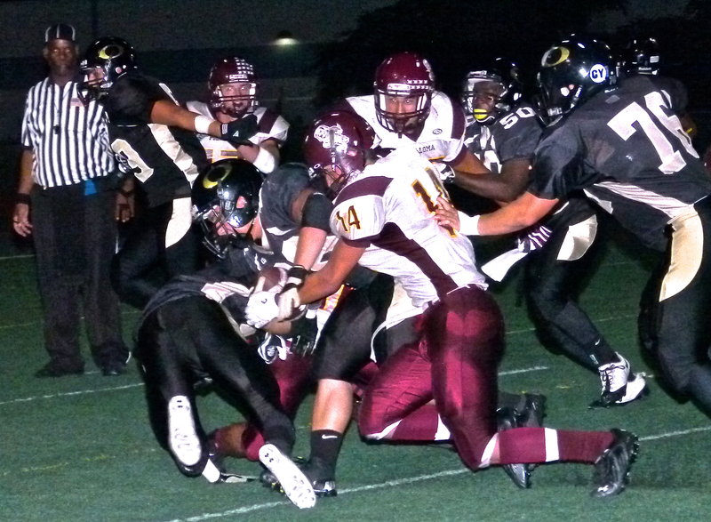 Pointers bit by aggressive Olympian High squad 38-10