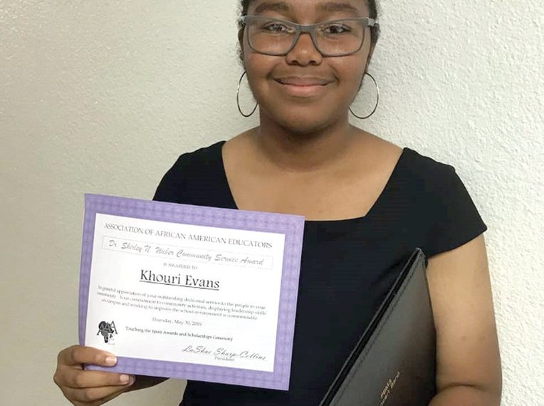 Education Notebook: PBMS student Khouri Evans awarded 2019 Dr. Shirley Weber Spirit of Service Award