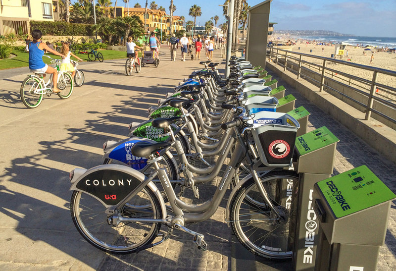 A wheel fight in Pacific Beach: Some locals, businesses upset with DecoBike sites on boardwalk
