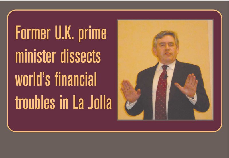 Former U.K. prime minister dissects world’s financial troubles in La Jolla