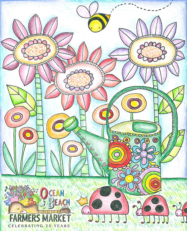 Winners of Ocean Beach Farmers Market Adult Coloring Contest