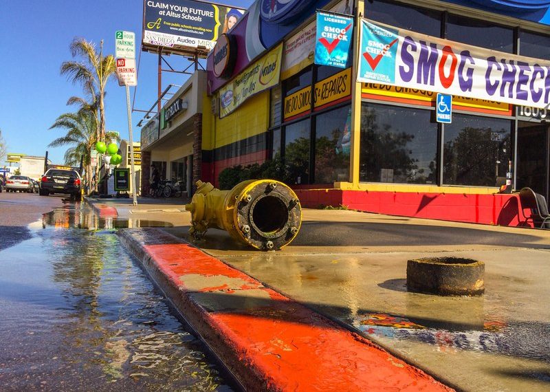 Fire hydrant hit in Pacific Beach