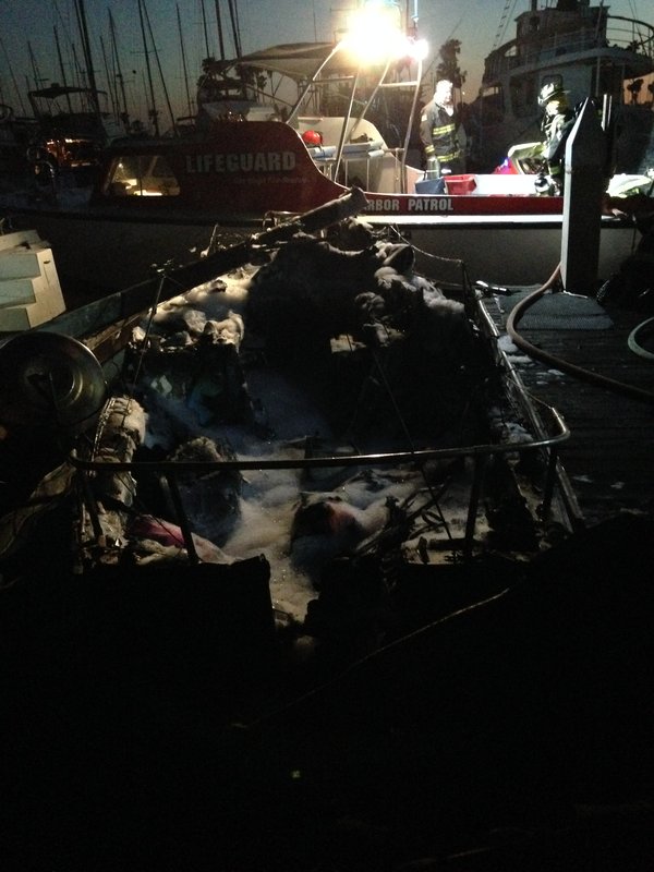 Bayside boat fire